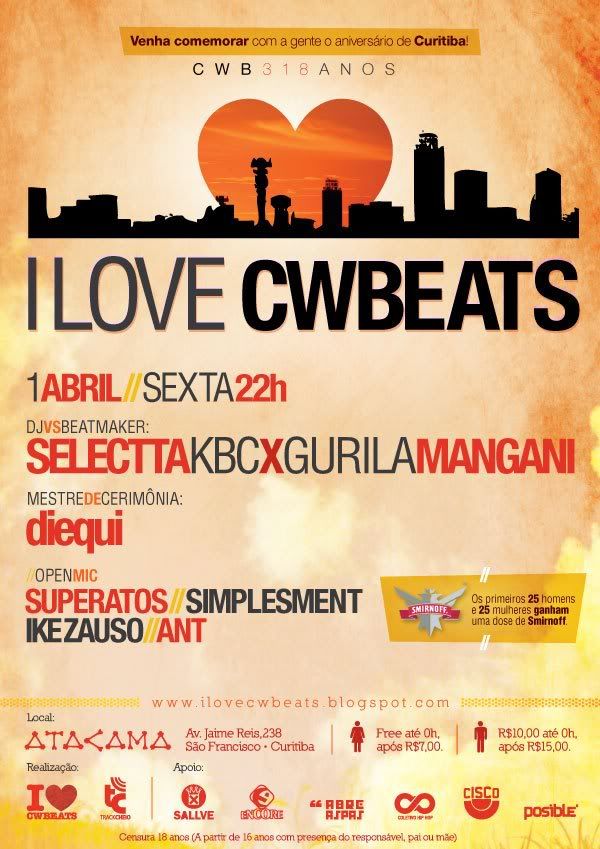 I Love CWBEATS 01/Abril no Atacama Bar