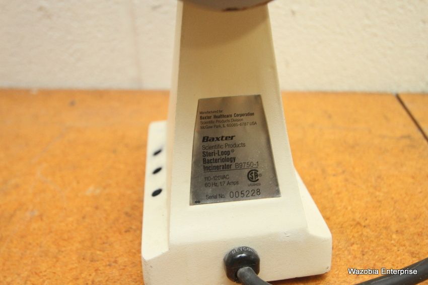 AMERICAN SCIENTIFIC PRODUCTS STERILOOP BACTERIOLOGY INCINERATOR B9750