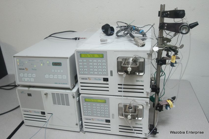 VARIAN PROSTAR HPLC SYSTEM 350 RI DETECTOR 210 PUMP 410 AUTOSAMPLER 325
