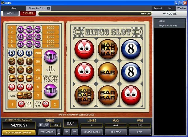 Bingo Slot 5 Line - TopGame