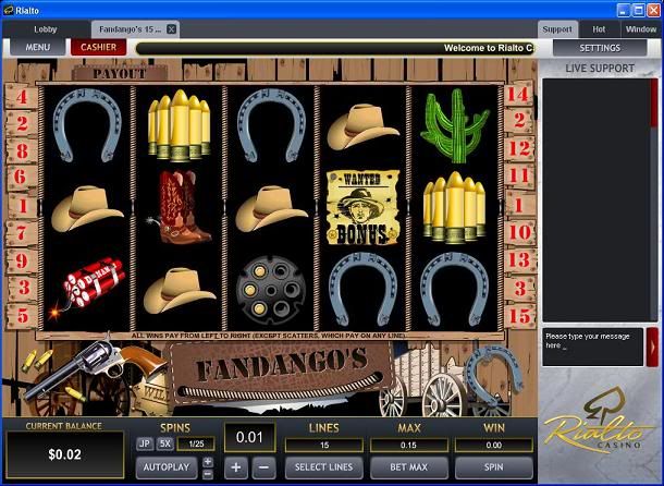 Fandango's Video Slot - Topgame