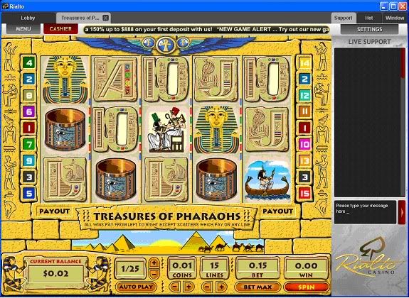 Treasures of Pharaohs Video Slot