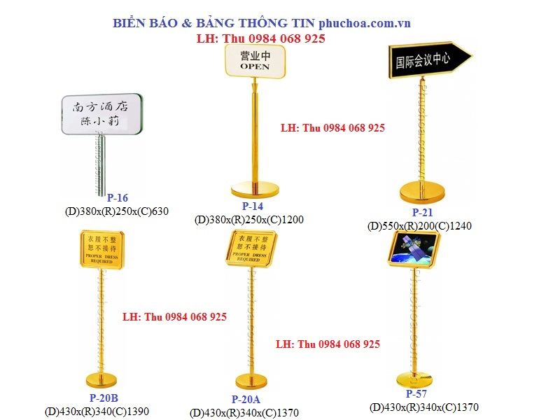 Bảng menu, biển chỉ dẫn văn phòng, nhà hàng, khách sạn