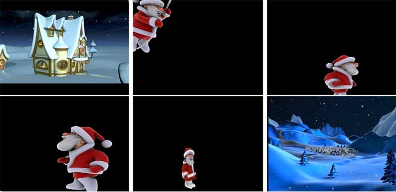 Video Clips Animados para Edicion de Video Backgrounds de Santa Claus Navidad