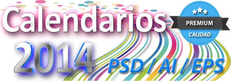 calendarios 2014 PSD EPS AI Photoshop Illustrator Corel Editables para imprimir