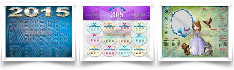 calendario 2015 psd png para la pared para imprimir con foto