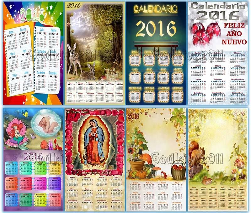 calendario psd 2016 para imprimir con foto editable photoshop