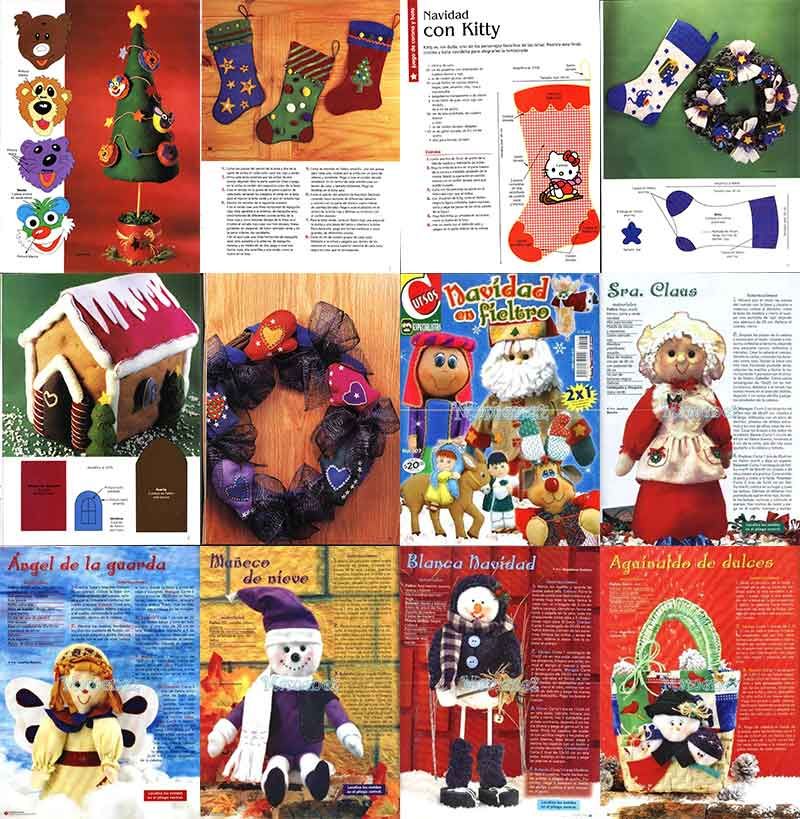 navidad con fieltro manualidades navideñas revistas patrones moldes