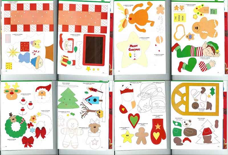 Navidad Con Patrones foami fieltro goma eva punto de cruz ganchillo tejidos country paso a paso moldes instrucciones revistas