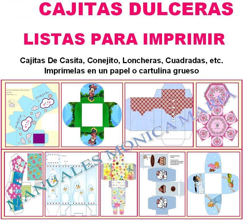 cajitas dulceras listas para imprimir cajas para guardar dulces moldes descargar