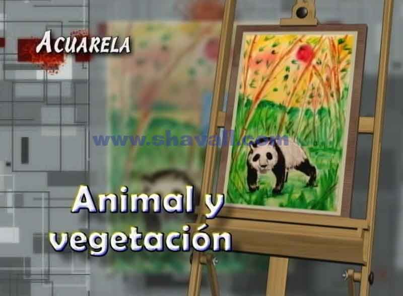 aprender a pintar con acuarela un animal y vegetación