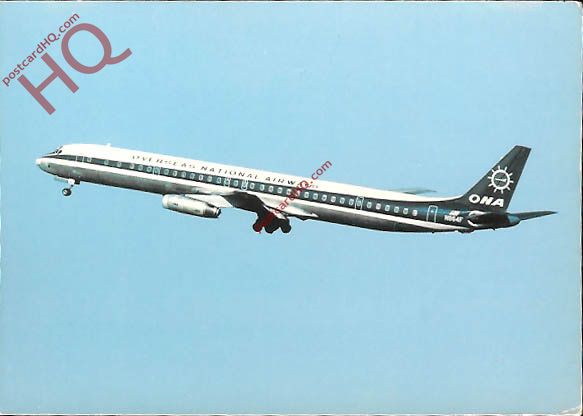 有关以下物品的详细资料: postcard - overseas national airways dc8