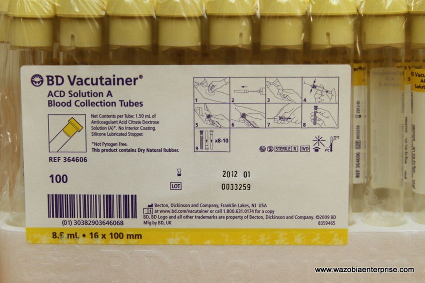 Bd Vacutainer Yellow Acd Blood Collection Tubes at Mary McMillan blog