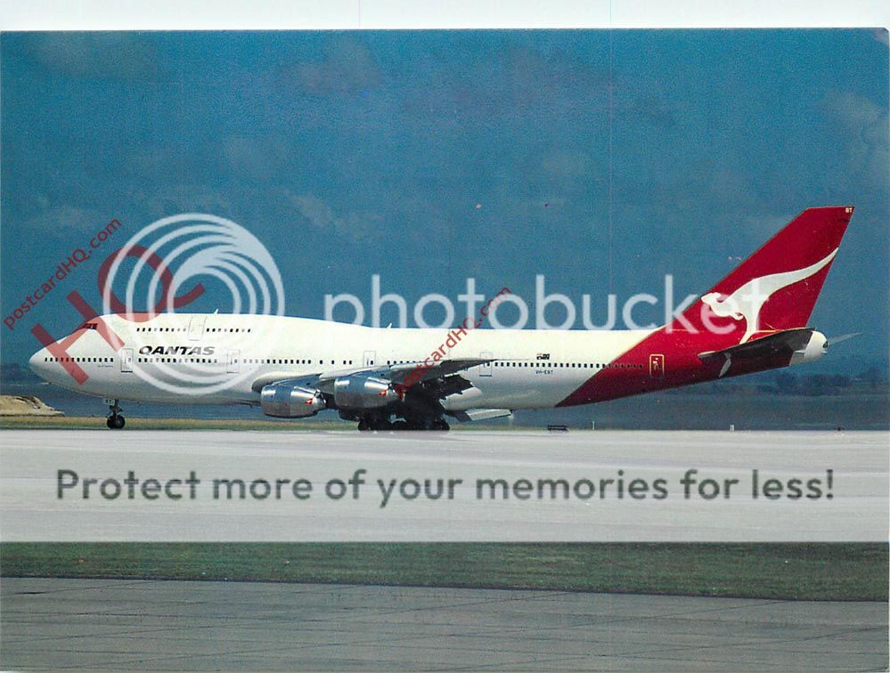 有关以下物品的详细资料: postcard: qantas boeing 747